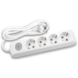 X-tendia White Four Gang Socket Anah Earth Cable CP