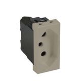 South African type socket outlet Arteor - 16A 2P+E unswitched - 1 module - champagne