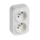 French std socket 2x2P+E Forix - surface mounting - IP 2X - 16A - 250V~ - white