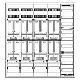 Z„hlerverteiler 8xZF, H=1400 B=1300 T=210mm, 2xVF