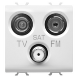 SOCKET-OUTLET TV-FM-SAT - DIRECT - 2 MODULES - GLOSSY WHITE - CHORUSMART