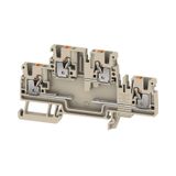 Component terminal block, PUSH IN, 2.5 mm², 500 V, TS 35, dark beige