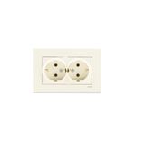 Karre Beige Two Gang Earthed Socket