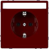 SCHUKO socket for special circuits with label, touch protection, plug-in terminals, ruby ​​​​red, system design