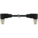 M12 male 90° / M12 male 90° Y-cod. shielded PUR 0.3m