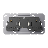 BS 2x13A socket ins.small suppframe unsw BS3522EINS