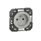 095246 2P+E socket with dooxie well 16A aluminum finish