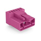 Plug for PCBs angled 4-pole pink