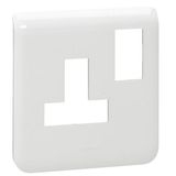 Dedicated plate for trunking Arteor - for 1-gang 13 A switched socket - white