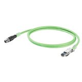 PROFINET Cable (assembled), M12 X-type IP 67 straight male, RJ45 IP 20