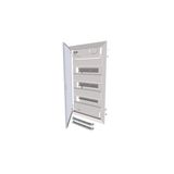 Hollow wall compact distribution board, 3-rows, flush sheet steel door
