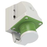 CEE-wall mounted plug 16A 4p 10h with lid