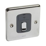 Synergy Authentic 13A Double Pole Switched Fused Connection Unit Polished Stainless Steel