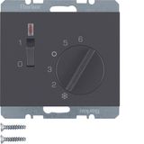 Thermostat, NC contact, centre plate, rocker switch, K.1, ant. matt, l