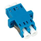 FO Coupler LC-Duplex,Plastic,Singlemode,zirc,flange,blue,ECO