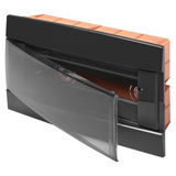 DECORATIVE ENCLOSURE - FLUSH MOUNTING - PRE-ARRANGED FOR HOUSING TERMINAL BLOCKS - 330X218X25 - TONER BLACK - 12+1 MODULES