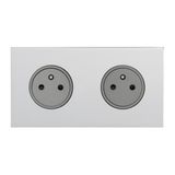 Art d'Arnould universe Epure double power socket 2P+E 16A 250V - mirror steel