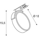 KALU TRACK QPAR111 lamp head, silvergrey, incl. Adaptor