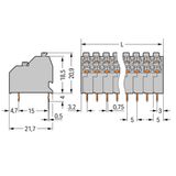 Double-deck PCB terminal block push-button 1.5 mm² agate gray