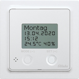 Wireless clock thermo hygrostat with display in E-Design55, polar white mat 30055800