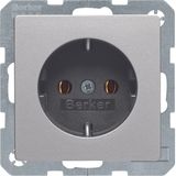 SCHUKO socket outlet, Q.1/Q.3, alu velvety, lacquered