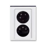 5513H-C02357 62W Earth-pin double socket, shuttered