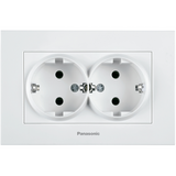 Karre Plus White Two Gang Earthed Socket