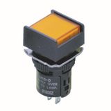 Indicator square, solder terminal, LED without Voltage, Reduction Unit M16 7025C