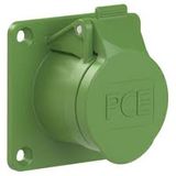 CEE-flanged socket straight 16A 2p 24/42V 4h IP44