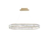 Triac Dimmable Gold Metal & Crystal   LED 48W 230 Volt   4505Lm 3500K  IP20 Class I   L: 92 W: 37 H: 150 cm Adjustable  Height