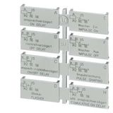 Set of labels for multifunction device with 1 changeover contact Set of labels (1 unit) with 8 functions 3RP1901-0A