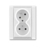5513F-C02357 01 Double socket outlet with earthing pins, shuttered, with turned upper cavity