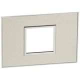 Plate Arteor - Italian / US standard - square - 2 modules - stainless steel