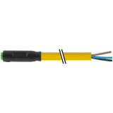 M8 fem. 0° A-cod. snap-in with cable PUR 4x0.25 ye +robot+drag ch. 5m