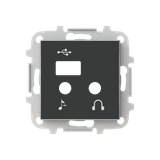 8568.3 NS Cover plate for I/O + USB + Bluetooth module - Soft Black USB Central cover plate Black - Sky Niessen