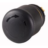 HALT/STOP-Button, RMQ-Titan, Mushroom-shaped, 38 mm, Non-illuminated, Turn-to-release function, Black, yellow, RAL 9005