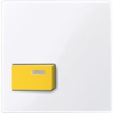 Central plate for stop button, yellow, active white glossy, system M