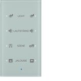 KNX glass sensor 4gang comf, intg bus coupl. unit, KNX-TS sensor, glas