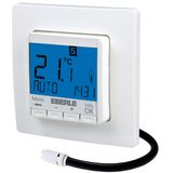 Concealed clock thermostat as a room controller with limiter function, AC 230V, 1NO contact, 10 A, blue backlighting