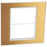 Arteor™ - Plate - US std - square - 2 x 3 modules - 4'' x 4'' - gold brass