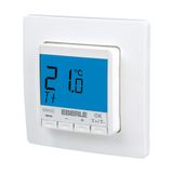 Concealed thermostat as room controller, AC 230V, 1 changeover contact, heating 5(2) A, cooling 1(1) A, blue backlighting