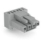 Socket for PCBs angled 4-pole gray