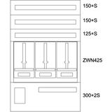 Surface-mount metering distribution board, W=800mm, H=1260, 3 meter mo