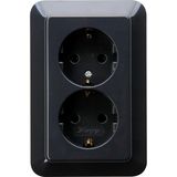 Double earthed socket outlet without shu