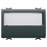 PUSH-BUTTON WITH ILLUMINATED NAME PLATE 250V ac - NO 10A - 3 MODULES - SATIN BLACK - CHORUSMART