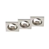 Jura recessed spotlight GU10 brushed steel 3-pack square