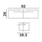 Triac Dimmable Sandy White Aluminium  & Acrylic  LED 31 Watt 220-240 Volt  3180Lm 3000K IP20  L: 92 W: 38.5 H: 26 cm