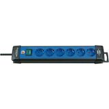 Premium-Line extension socket 4-way black/blue 1,8m H05VV-F 3G1,5