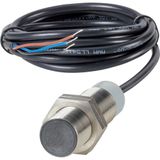 Proximity switch, E57P Performance Serie, 1 NC, 3-wire, 10 – 48 V DC, M18 x 1 mm, Sn= 5 mm, Flush, NPN, Stainless steel, 2 m connection cable