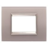 LUX PLATE - IN GLASS - 3 MODULES - PEARLY GRAY - INNER FRAME MATT LIGHT BRONZE - CHORUSMART